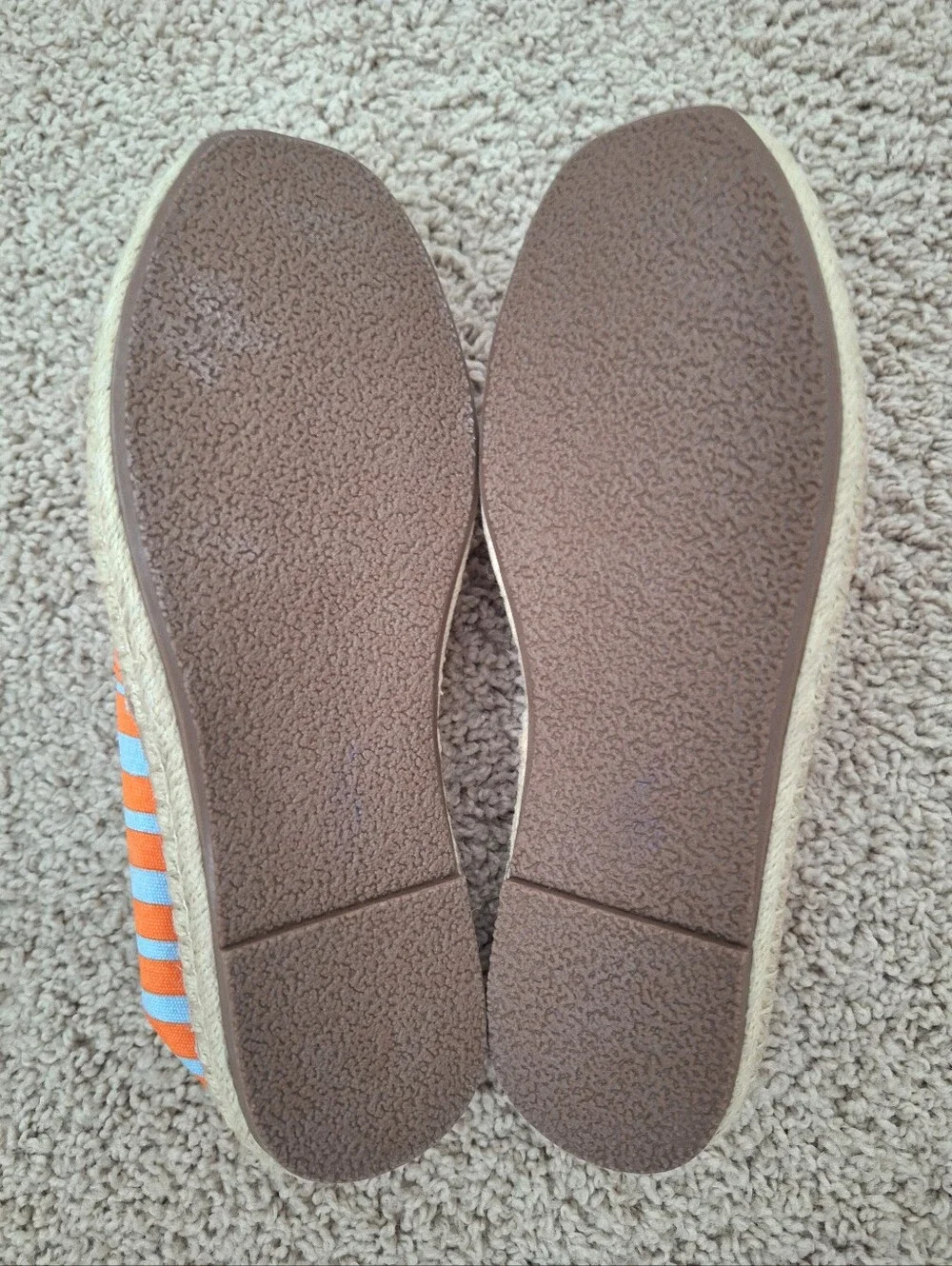 Marimekko x Uniqlo Women's Orange Blue Striped Comfy Espadrilles Size Medium 6.5